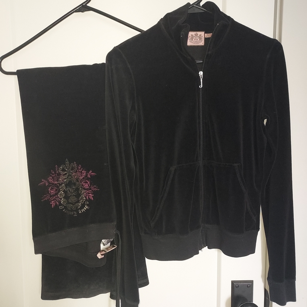 SEND OFFERS Juicy Couture Black Velour Tracksuit